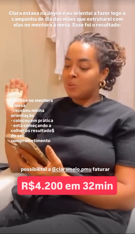 Aluna faturando R$4.200 em 32 minutos após orientação